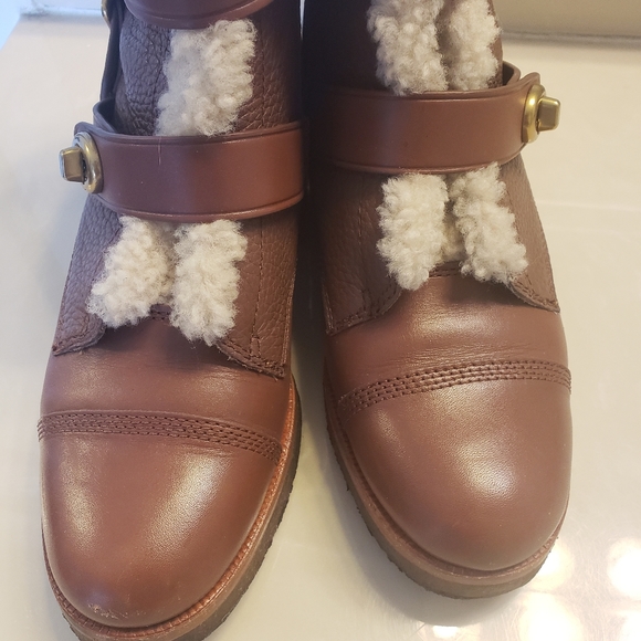 Coach Preston Leather and Sherling Booties 9.5 - Picture 11 of 16